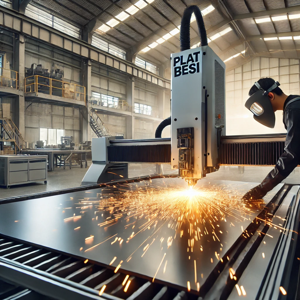 memotong plat besi