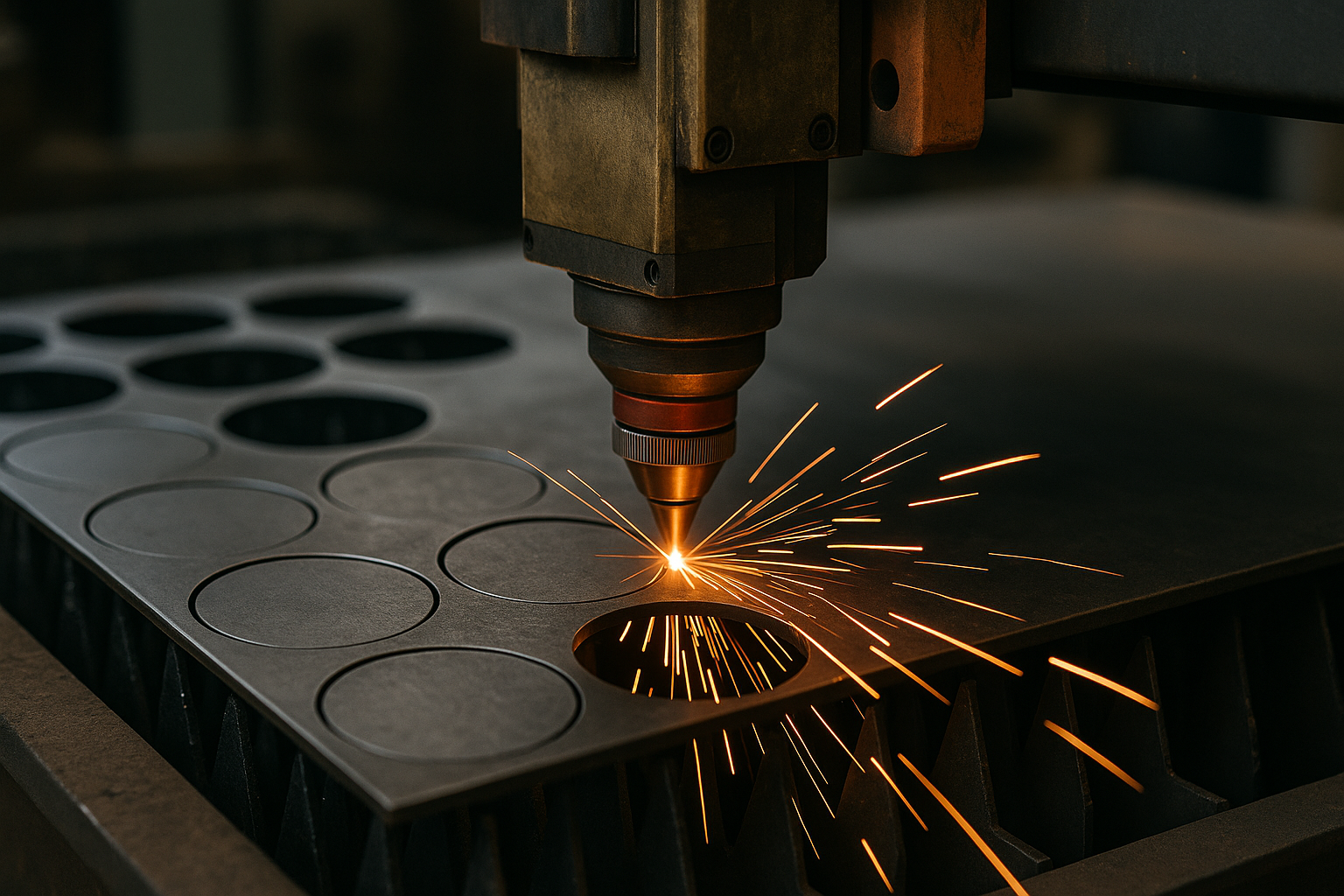 Laser Cutting Plat Besi Bentuk Bulat Presisi