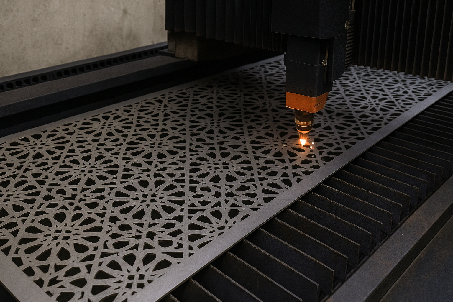 Laser Cutting Plat Besi Bentuk Fasad Bangunan